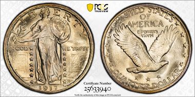1917-D 25C Type 2 MS66+ FH