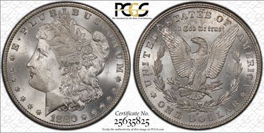 1880/9-S $1 VAM 11, 0/9 Overdate MS66+