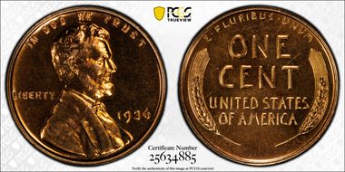 1936 1C Brilliant PR66+ RD