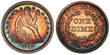 1856 10C Small Date PR65