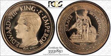 "1936" Medal FM66a Edward VIII PR67DCAM