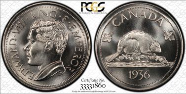 "1936" Medal FM31b Edward VIII MS65