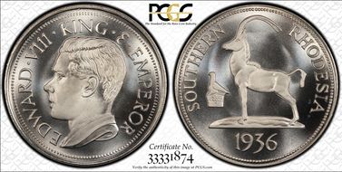 "1936" Medal FM65b Edward VIII RE Fantasy CuNi MS68