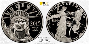 2015-W $100 Statue of Liberty First Strike PR70DCAM
