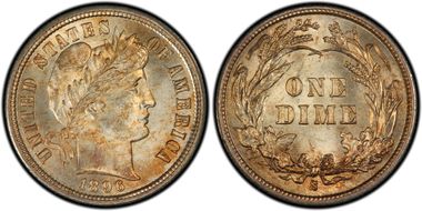 1896-S 10C MS66