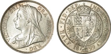 1899 1/2 Cr S-3938 AU55