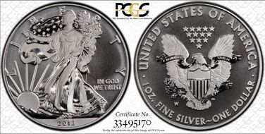 2013-W $1 Silver Eagle Limited Edition PR Set PR69DCAM