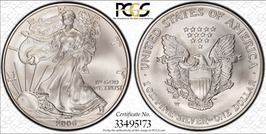 2006-W $1 Burnished Silver Eagle SP70