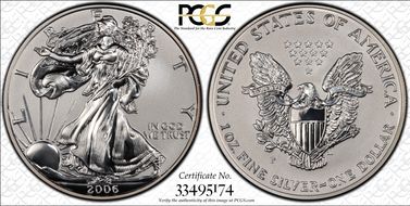 2006-P $1 Eagle-20th Anniversary Reverse Proof PR70
