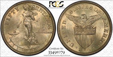 1921 50C MS64