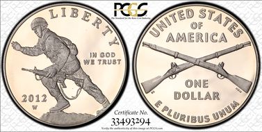 2012-W $1 Infantry PR69DCAM