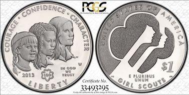 2013-W $1 Girl Scouts 100th Anniversary PR69DCAM