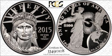 2015-W $100 Statue of Liberty First Strike PR69DCAM