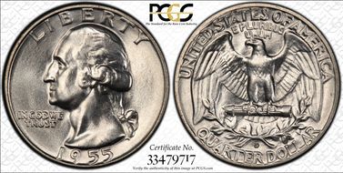 1955-D 25C MS66