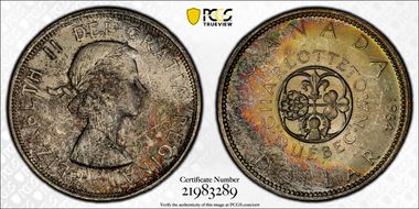 1964 S$1 Confederation No Dot MS65