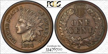 1880 1C AU58BN