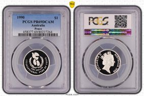 1990 $1 Year of Peace Ag PR69DCAM