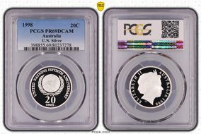 1998 20C United Nations 50th Ann. Ag PR69DCAM