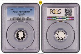 1991 1C Silver PR70DCAM