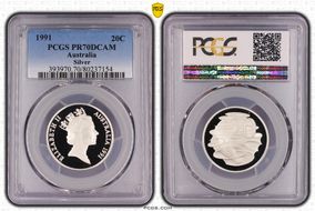 1991 20C Silver PR70DCAM