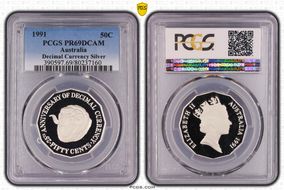 1991 50C Decimal Currency Ag PR69DCAM