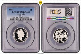 1991 $1 Silver PR70DCAM