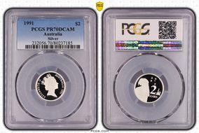 1991 $2 Silver PR70DCAM