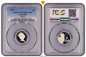 1991 $2 Silver PR70DCAM