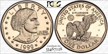 1999-P SBA$1 PR69DCAM