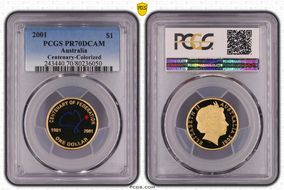 2001 $1 Centenary-Colorized PR70DCAM