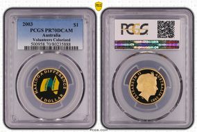 2003 $1 Volunteers Colorized PR70DCAM