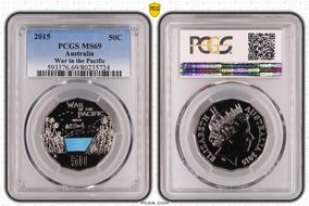 2015 50C War in the Pacific Colorized MS69