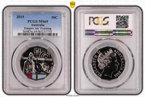 2015 50C Empire Air Training Scheme Colorized MS69