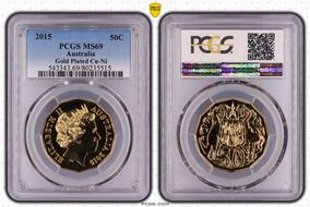 2015 50C Gilt Cu-Ni MS69