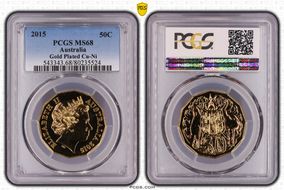 2015 50C Gilt Cu-Ni MS68