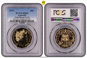 2015 50C Gilt Cu-Ni MS69