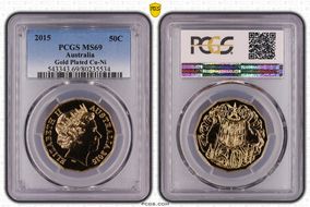 2015 50C Gilt Cu-Ni MS69