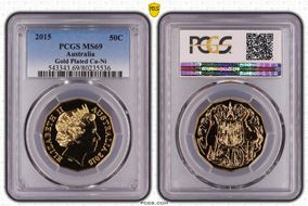 2015 50C Gilt Cu-Ni MS69