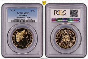 2015 50C Gilt Cu-Ni MS69