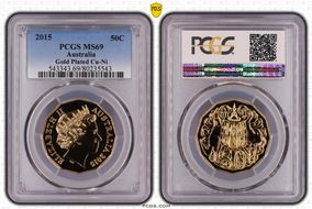 2015 50C Gilt Cu-Ni MS69