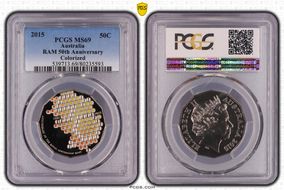 2015 50C RAM 50th Anniversary Colorized MS69