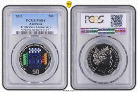 2011 50C Triple Zero Anniversary Colorized MS68