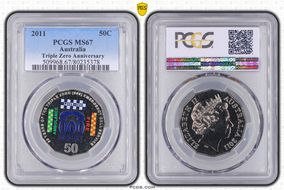 2011 50C Triple Zero Anniversary Colorized MS67