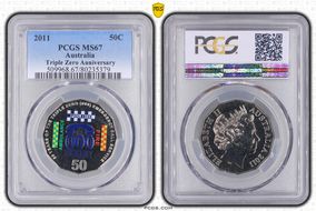 2011 50C Triple Zero Anniversary Colorized MS67