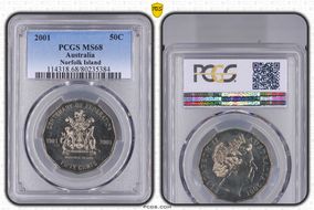 2001 50C Norfolk Island MS68