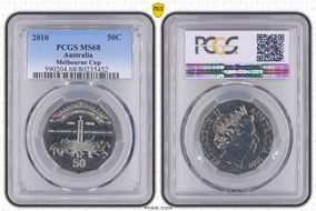 2010 50C Melbourne Cup 1861-2010 Finish Pole MS68