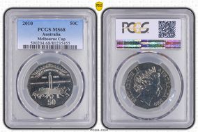 2010 50C Melbourne Cup 1861-2010 Finish Pole MS68