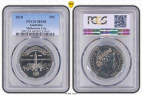 2010 50C Melbourne Cup 1861-2010 Finish Pole MS68