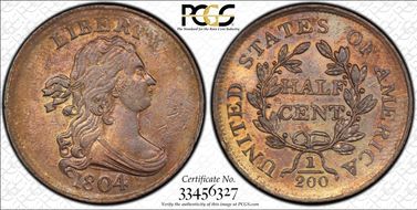 1804 1/2C Crosslet 4, No Stems N1BN