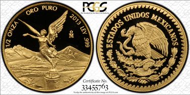 2013-Mo 1/2 oz Libertad Gold PR69DCAM